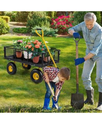 Utility Garden Wagon with 4 Removable Side Panels for Versatile and Easy Outdoor Transport