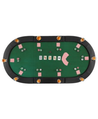 Portable 84 x 42 Inch 10-Player Foldable Padded Poker Table Top-Green
