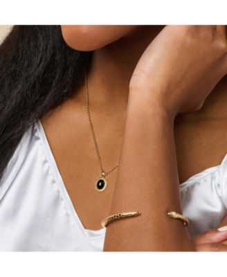 Snake Onyx Pendant Necklace in 14K Gold-Plated Sterling Silver