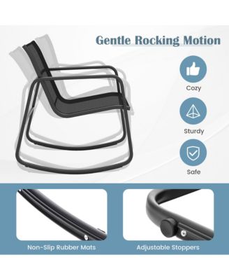 8 PCS Rocking Bistro Set Patio Furniture Set w/ Loveseat Rocking Chairs & Coffee Table