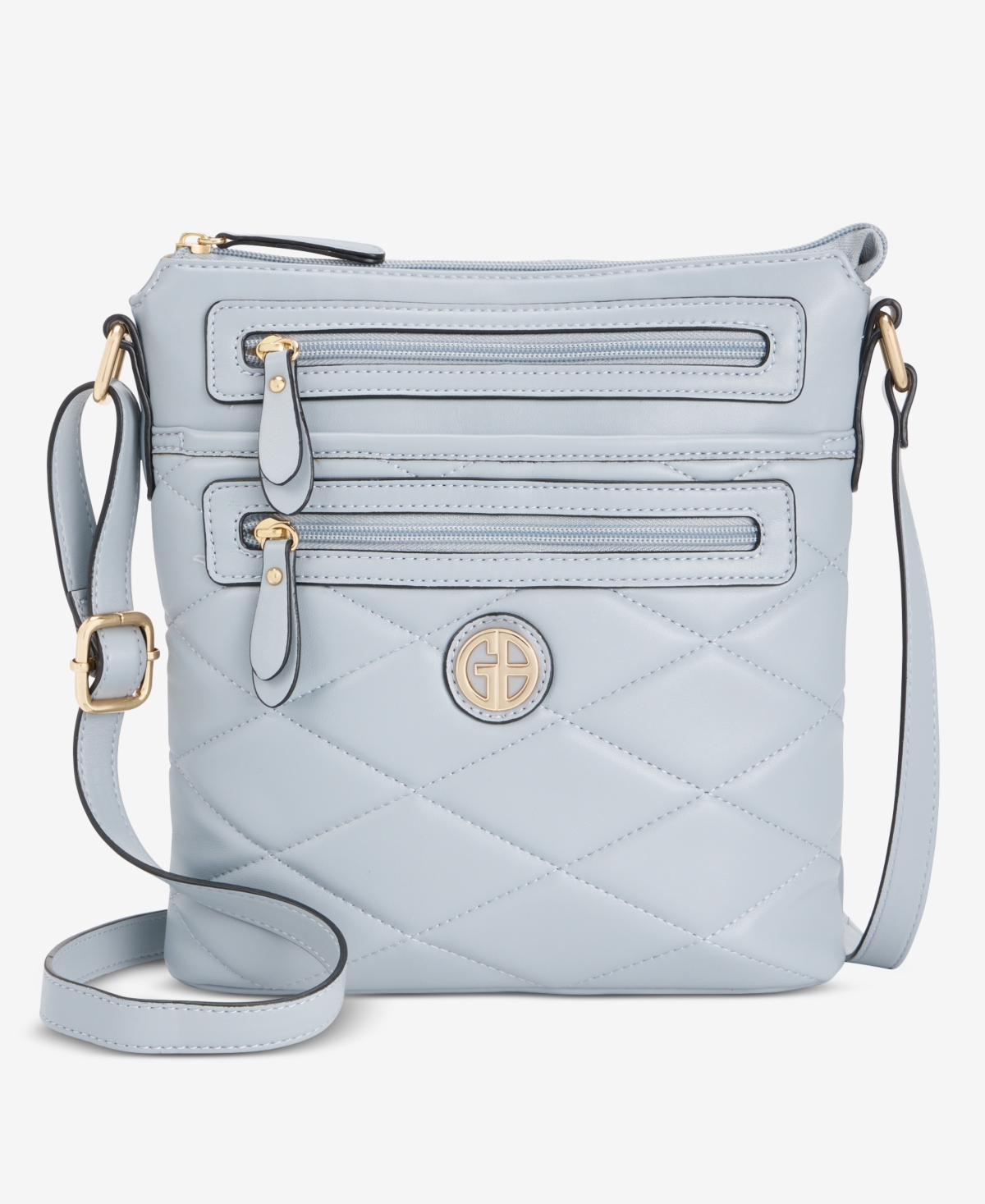 Giani Bernini Small Quilted North South Crossbody, Exclusively At Macy's In Gray