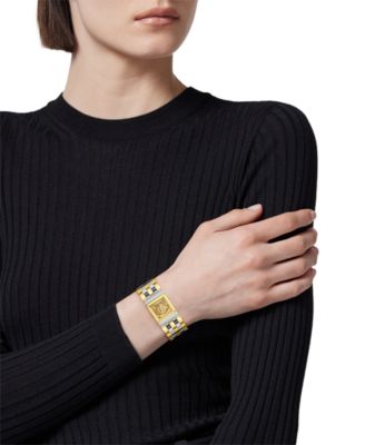 Women's Swiss Reveal Square Two-Tone Stainless Steel Bracelet Watch 18x25mm