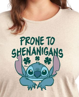 Plus Size Stitch St. Patrick's Day Shenanigans Graphic Crew Neck T-Shirt