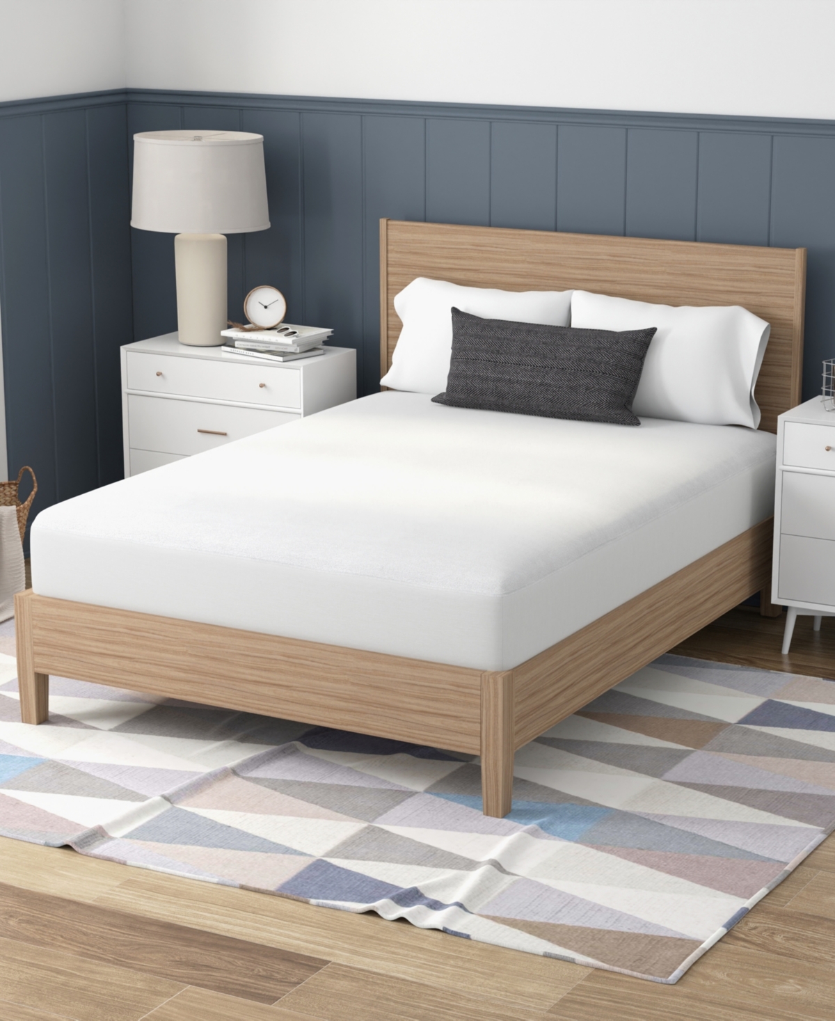Vibe Premium Fitted Terry Cloth Waterproof Mattress Protector, California King In White