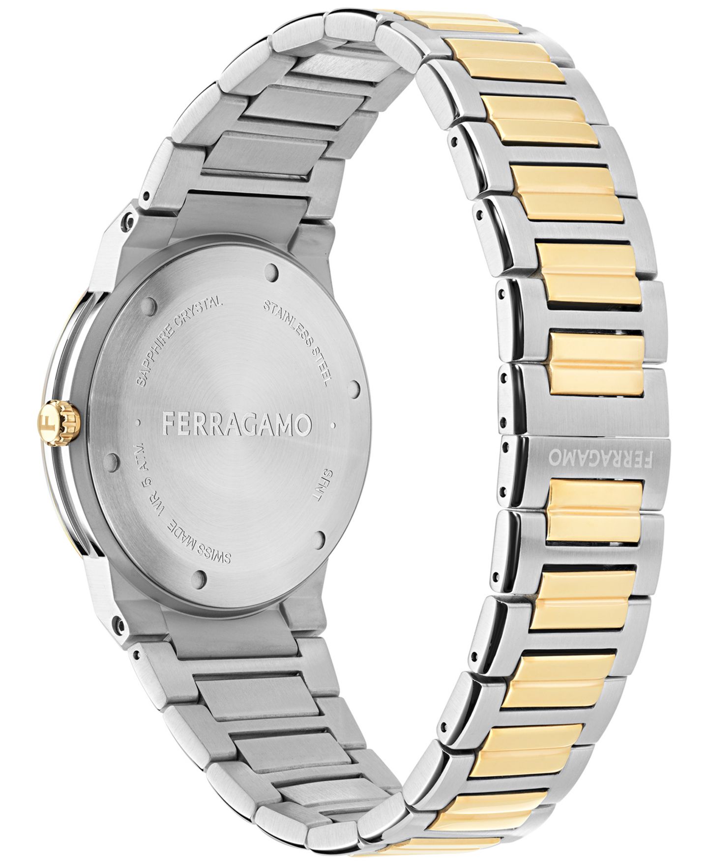 Мужские часы Ferragamo Swiss Sapphire Logo Two-Tone Stainless Steel Bracelet Watch 41mm — фото 3