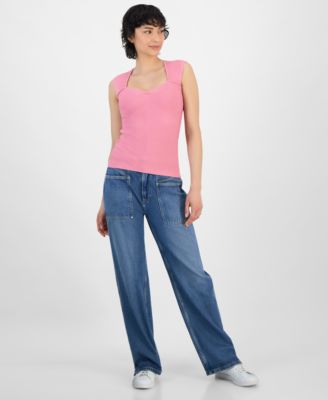 Women's Sweetheart-Neck Sleeveless Knit Top