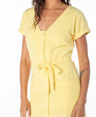 Juniors' Kona Belted Short-Sleeve Mini Dress