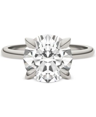 Moissanite Classic Basket Solitaire Engagement Ring (3 ct. t.w.) in Two-Tone 14k Gold