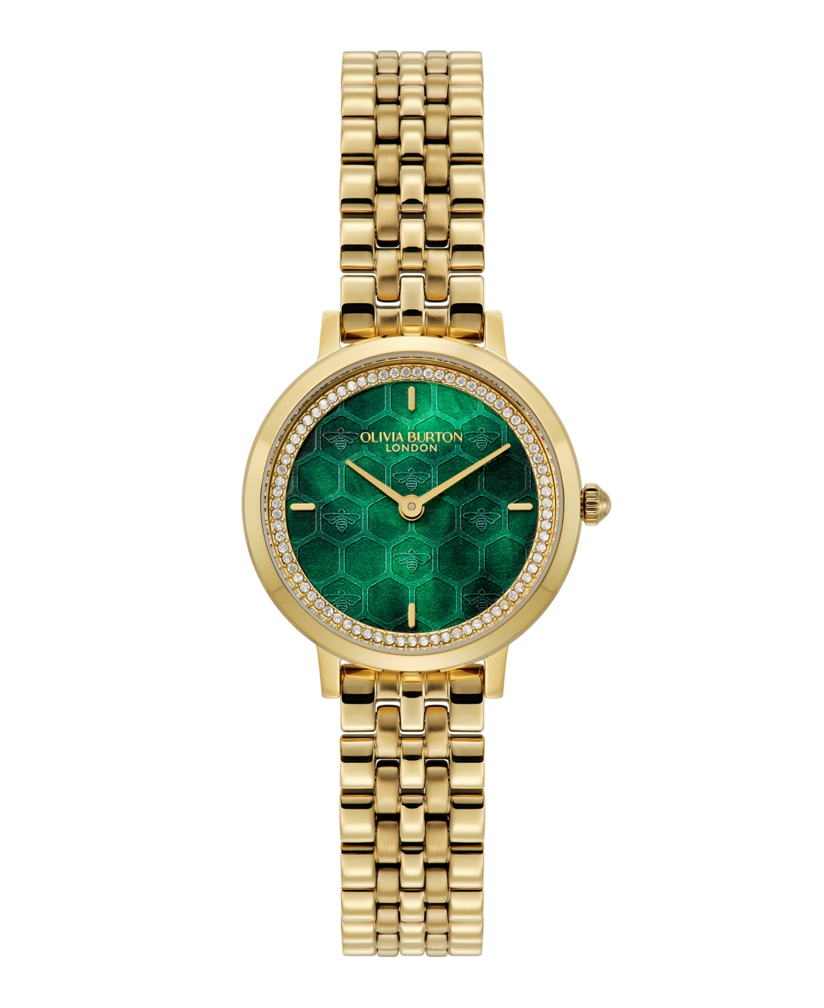 Women's Honeycomb Ultra Slim Gold Tone Bracelet Watch, 28mm - Gold