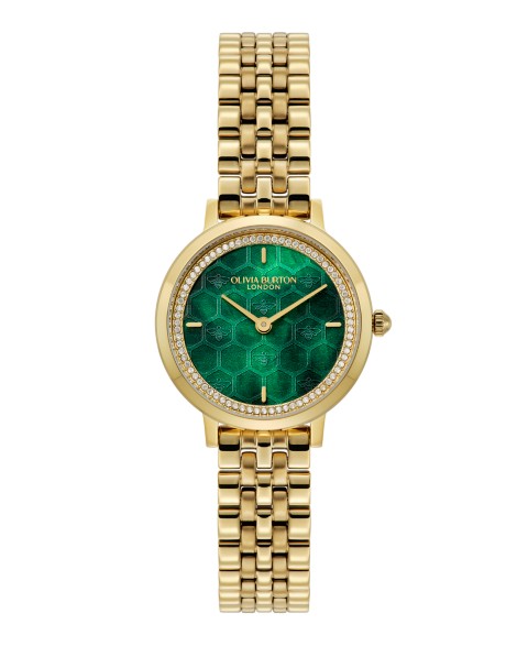 Женские часы Olivia Burton Women's Honeycomb Ultra Slim Gold Tone Bracelet Watch, 28mm
