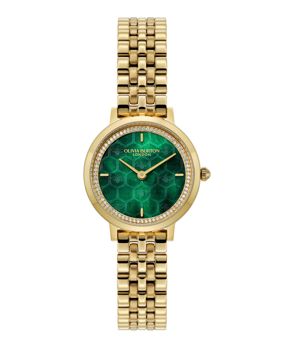 Женские часы Olivia Burton Women's Honeycomb Ultra Slim Gold Tone Bracelet Watch, 28mm — фото 1