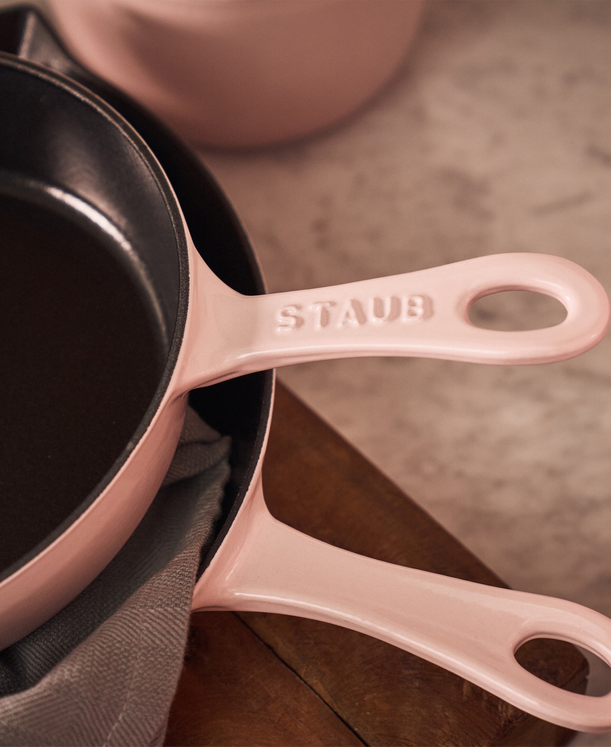 Staub Enameled Cast Iron 8.5 Traditional Deep Skillet In Peony Pink