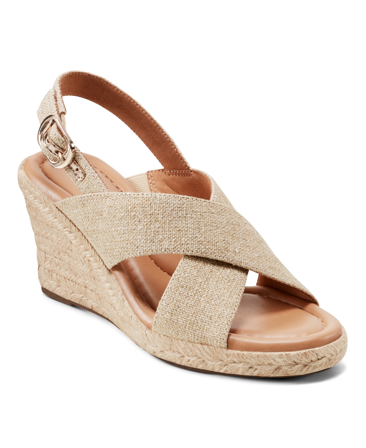 Shop Easy Spirit Women's Ariane Espadrille Wedge Sandals In Natural,gold