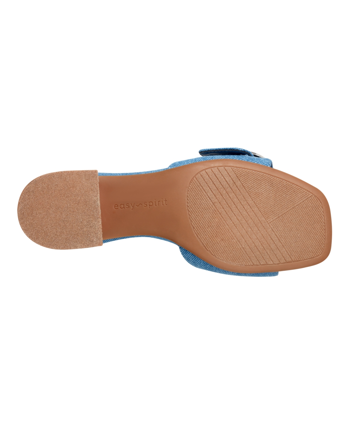 Shop Easy Spirit Women's Roxana Eflex Buckle Block Heel Sandals In Blue Denim