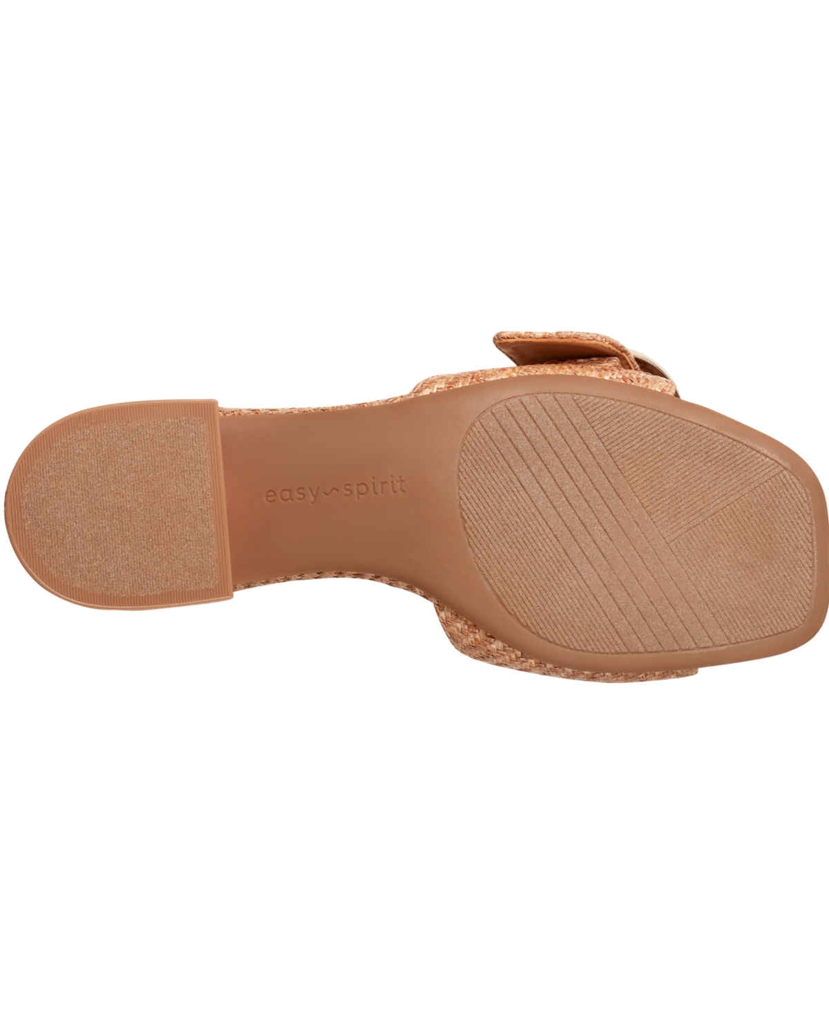 Shop Easy Spirit Women's Roxana Eflex Buckle Block Heel Sandals In Caramel Raffia