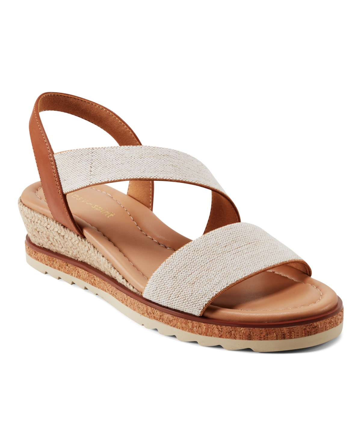 Women's Sabina Strappy Low Wedge Sandals - Natural/Cognac