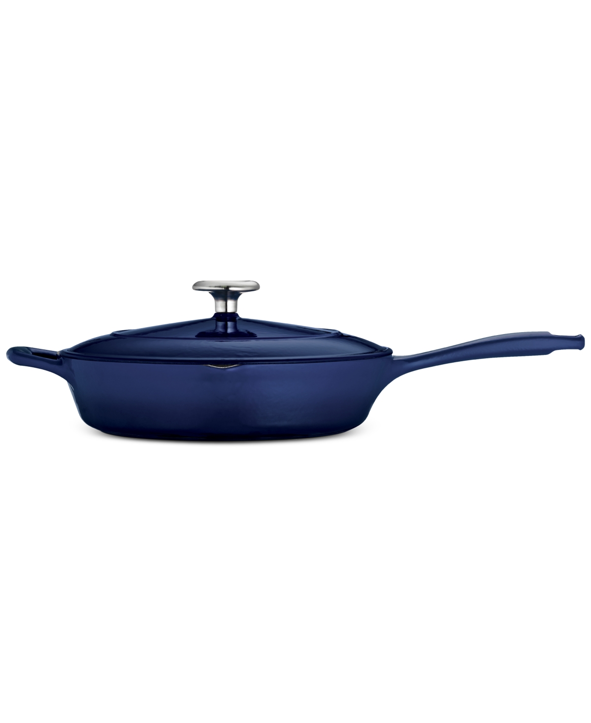 Tramontina Enameled Cast Iron 10" Skillet With Lid In Navy