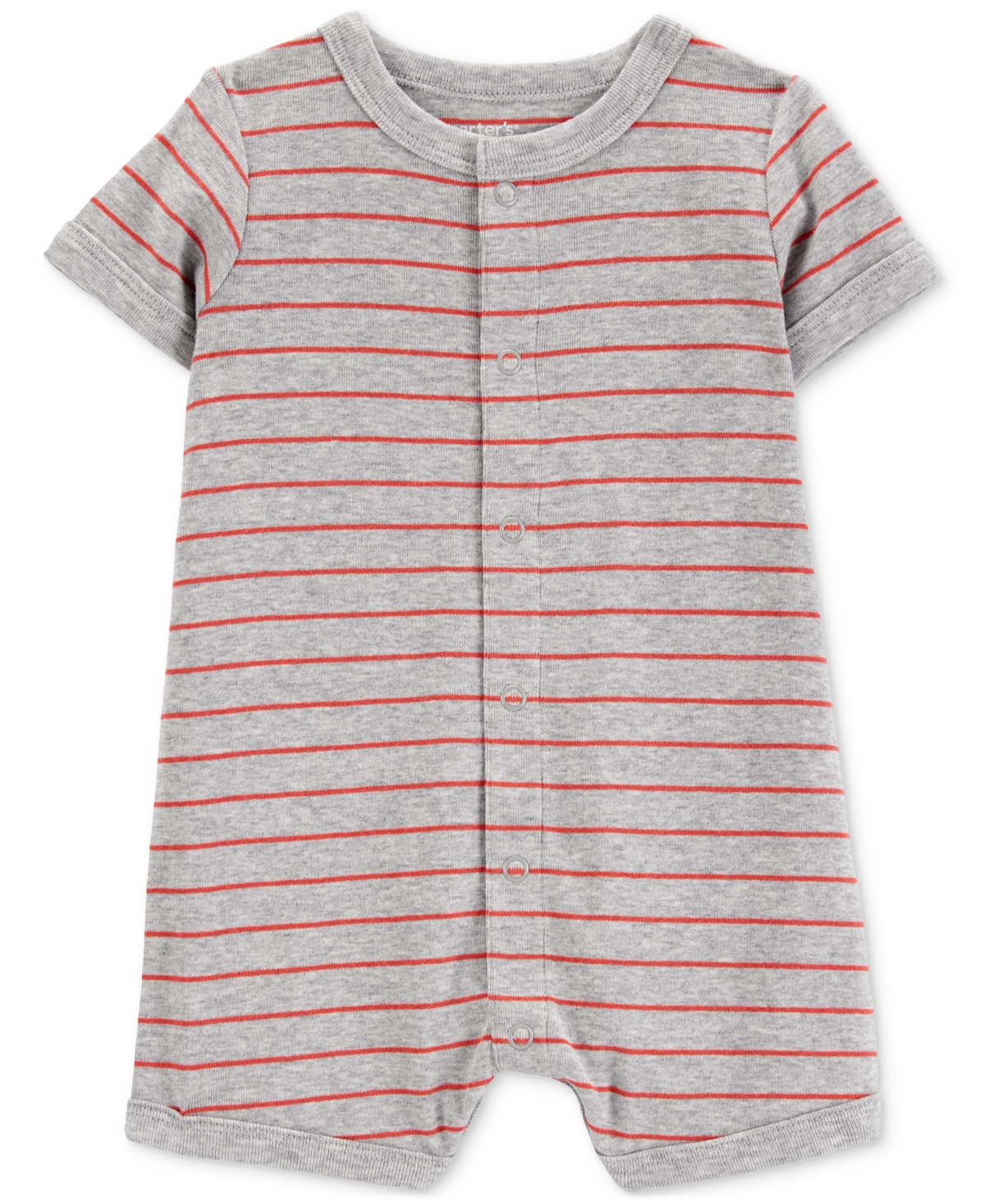Carter's Baby Boys Crab Striped Short-sleeve Romper In Orange