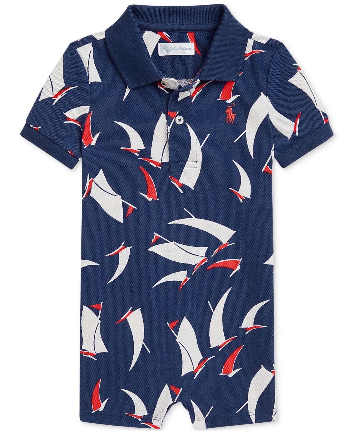 Polo Ralph Lauren Baby Sailboat-print Shortall In Multi