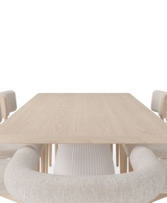 Lunare 9-Pc. Dining Set (Rectangular Table, 6 Curved Chairs & 2 Rolled Back Chairs)