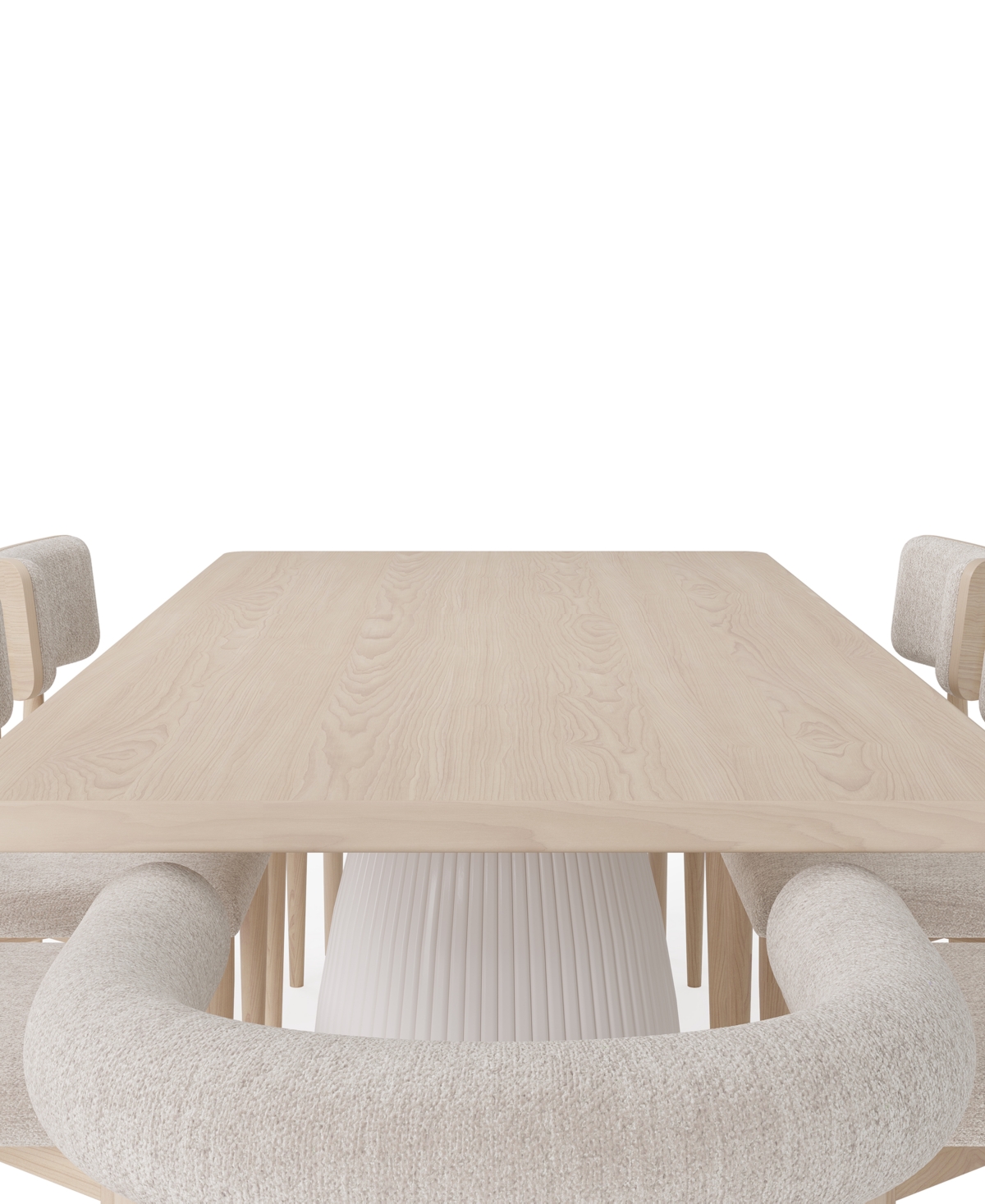 Macy's Lunare 9-pc. Dining Set (rectangular Table, 6 Curved Chairs & 2 Rolled Back Chairs) In Sand