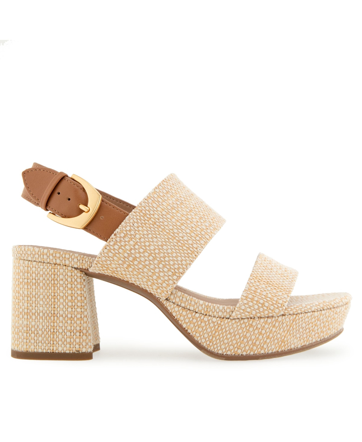 AEROSOLES WOMEN'S CAMILIA ROUND TOE PLATFORM SANDALS 