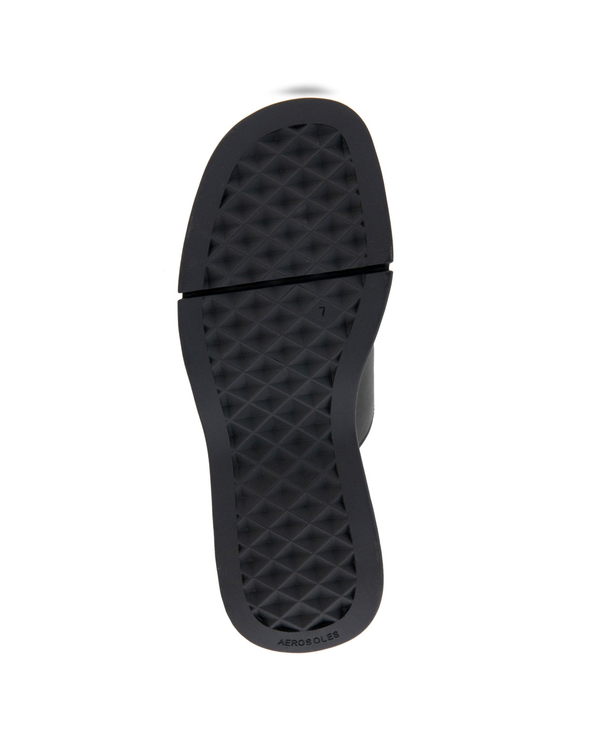 Shop Aerosoles Women's Faith Round Toe Flatform Sandals In Black Leather
