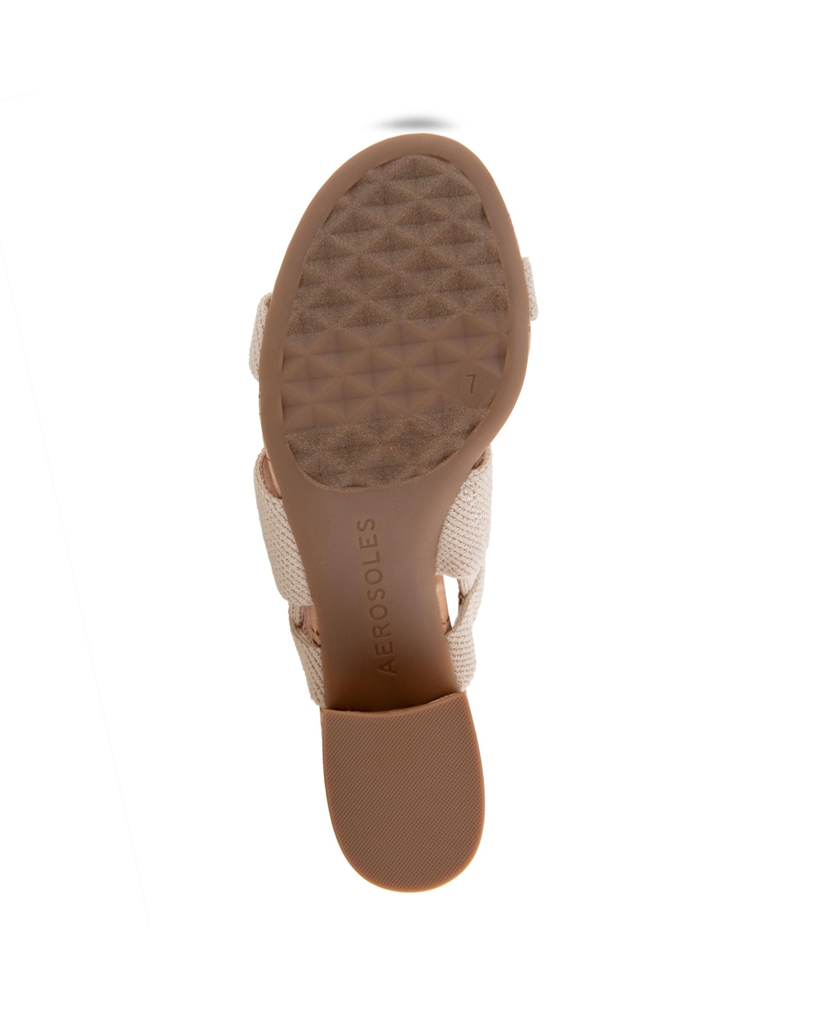 Shop Aerosoles Women's Chara Round Toe Slingback Sandals In Natural Linen Elastic Fabric