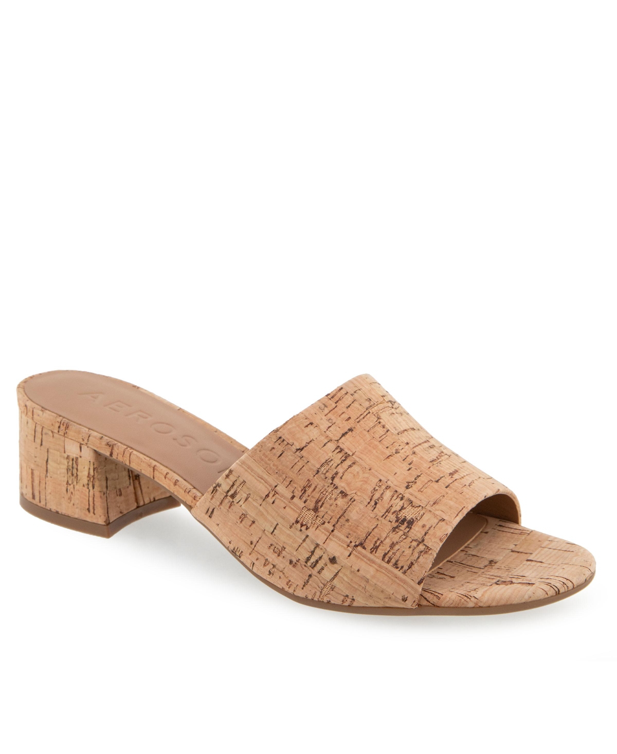 Shop Aerosoles Women's Como Round Toe Slide Sandals In Natural Cork