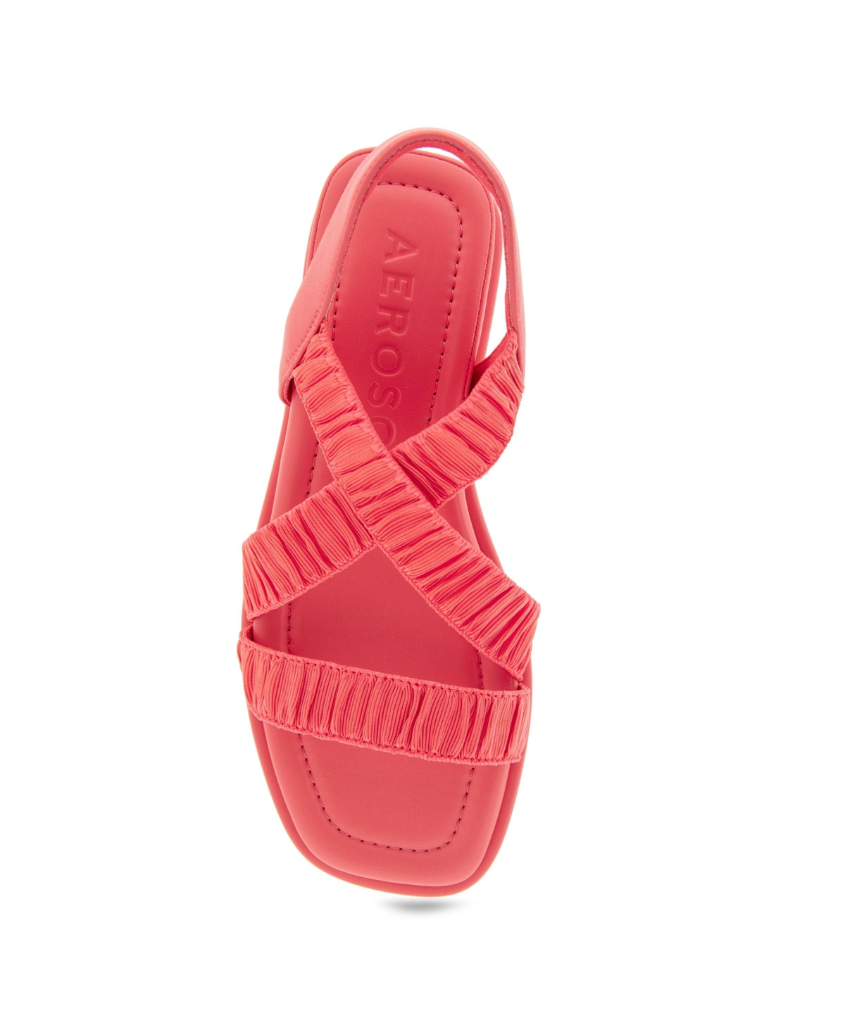 Shop Aerosoles Women's Bora Wedge Sandals In Coral Rouched Elastic Fabric