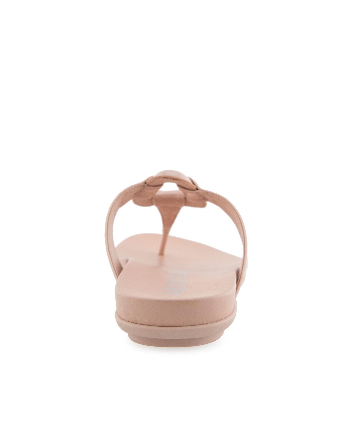 Shop Aerosoles Women's Fallon Round Toe Thong Sandals In Cipria Patent Faux Leather