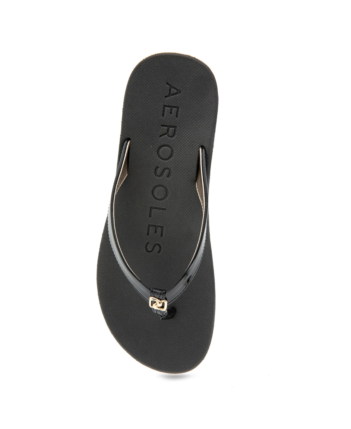 Shop Aerosoles Women's Jace Round Toe Thong Sandals In Black