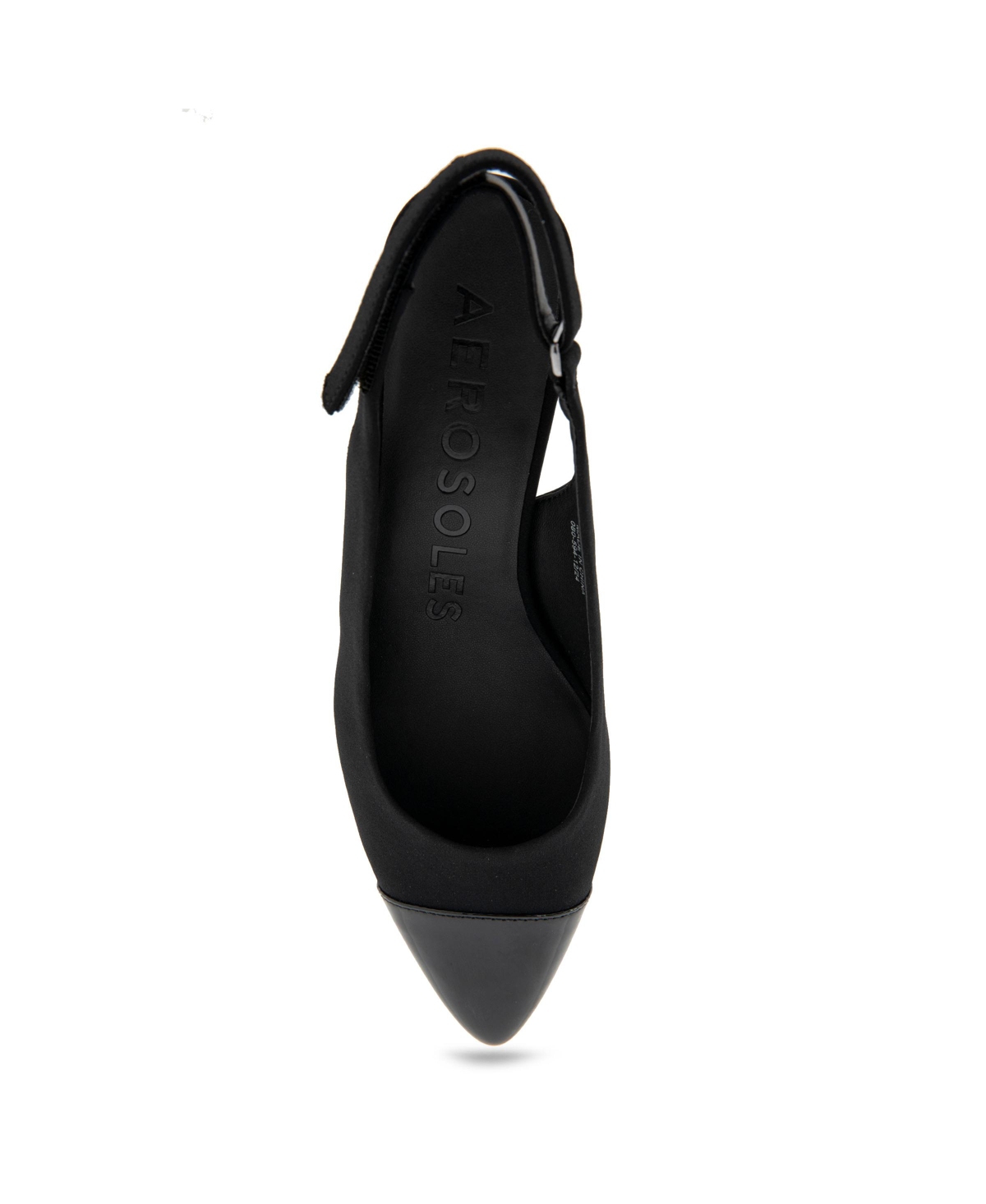 Aerosoles Levi Cap Toe Slingback Pump In Black Neoprene Fabric