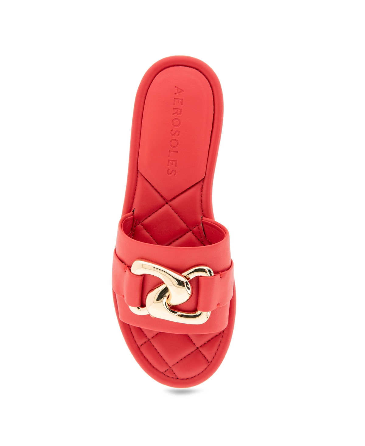 Shop Aerosoles Women's Big Charm Slide Open Toe Sandals In Coral Faux Leather