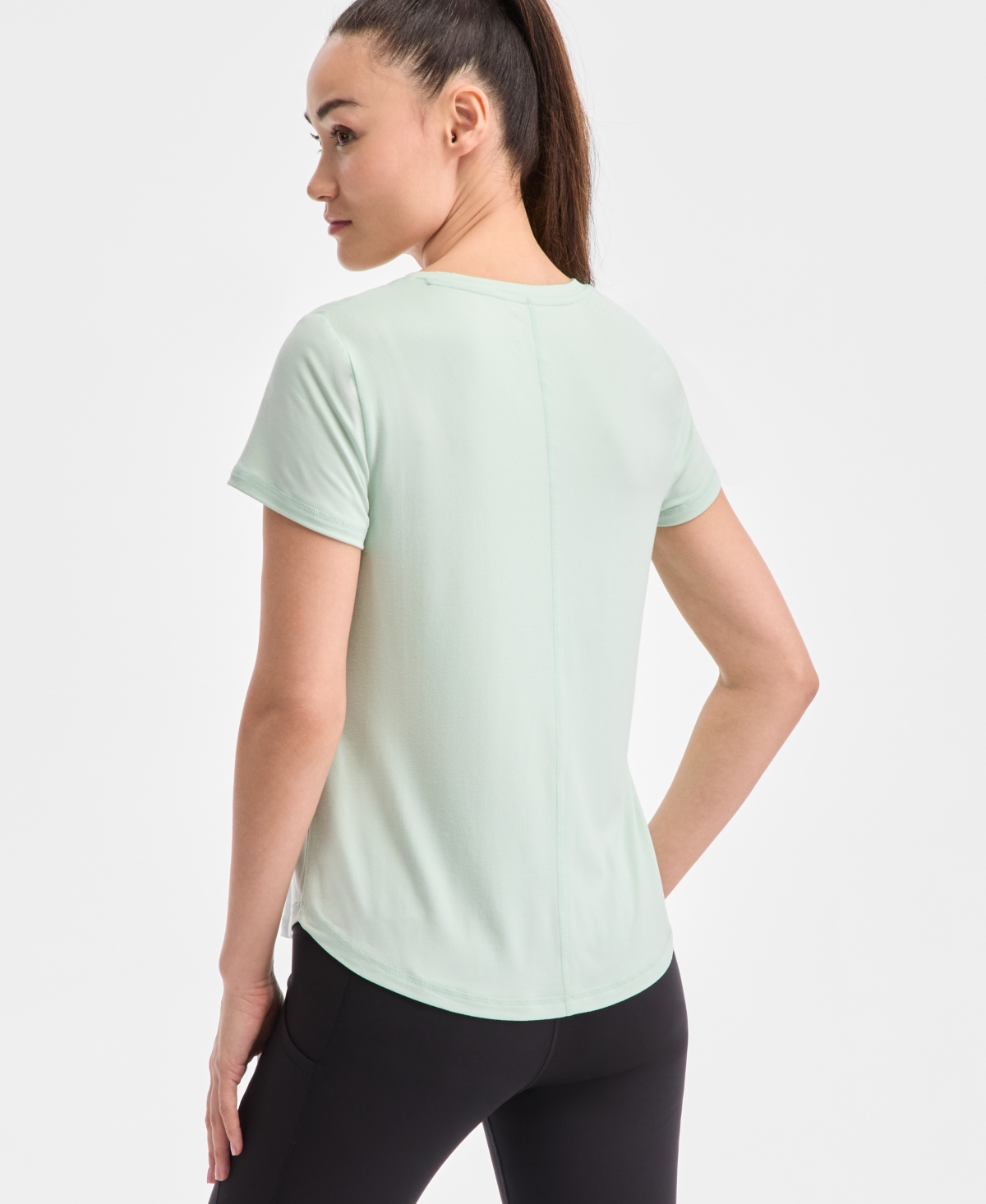 Id Ideology Women's V-neck Performance T-shirt, Created For Macy's In Enchant Mint
