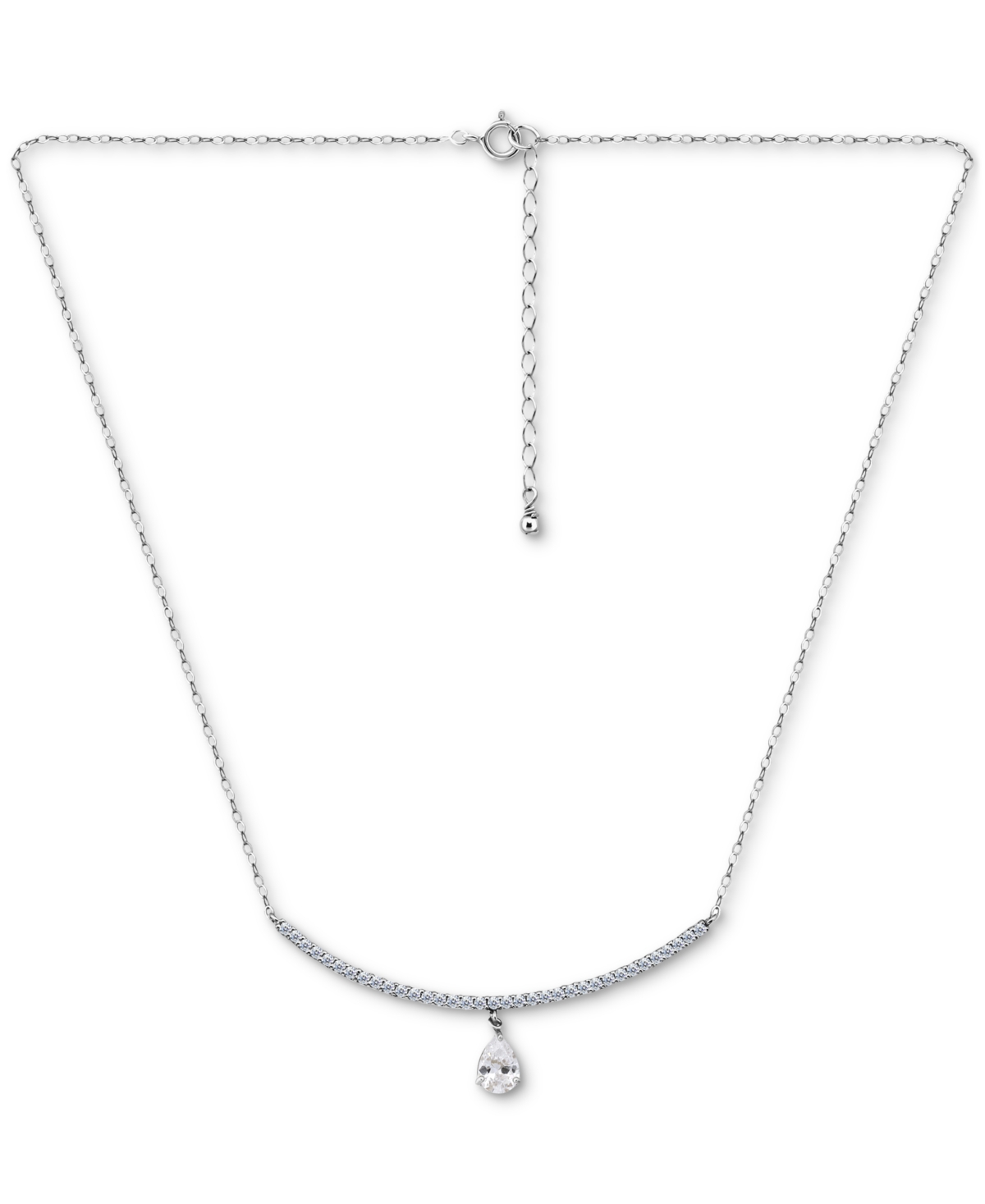 Giani Bernini Cubic Zirconia Heart Pendant Necklace (2-1/20 Ct. T.w.) In Sterling Silver, 16" + 2" Extender In Silver