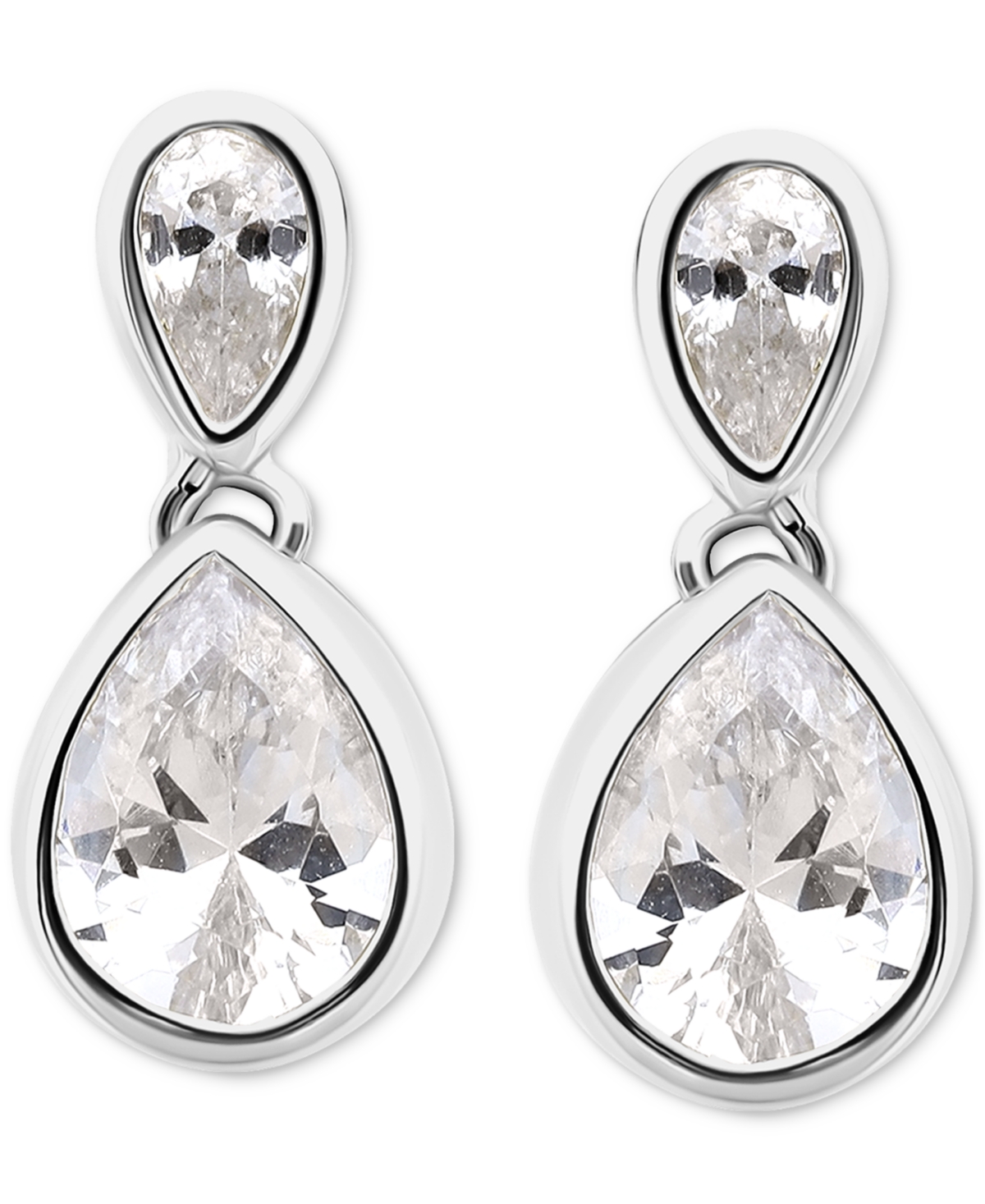 Giani Bernini Cubic Zirconia Mixed Cut Bezel Frame Drop Earrings, Exclusively At Macy's