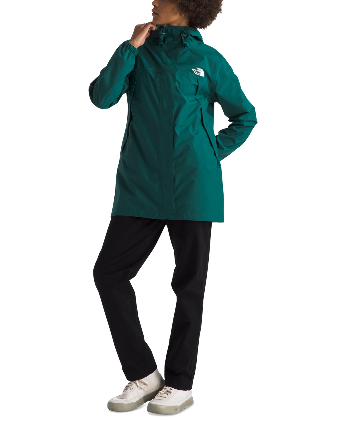 Shop The North Face Women's Antora Rain Parka Coat In Deep Nori