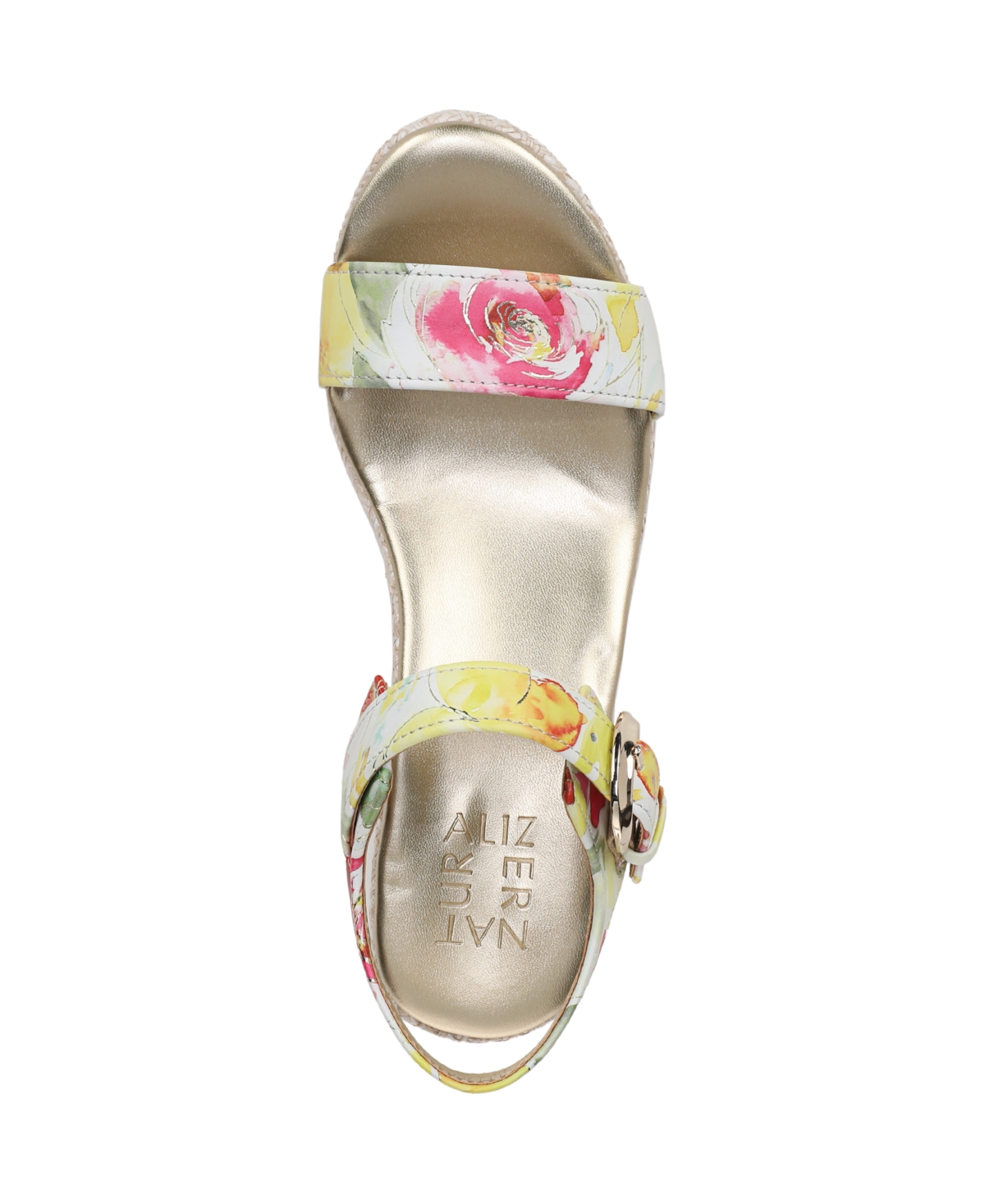 Naturalizer Women's Stella Open Round Toe Wedge Sandals In Sunlight Floral Leather