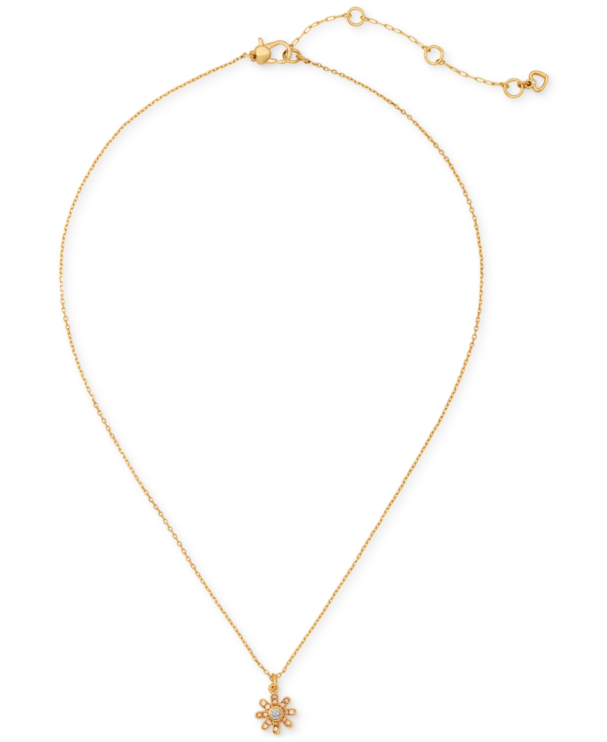 Shop Kate Spade Gold-tone Bursting Blooms Pendant Necklace, 16" + 3" Extender In Yellow Gold
