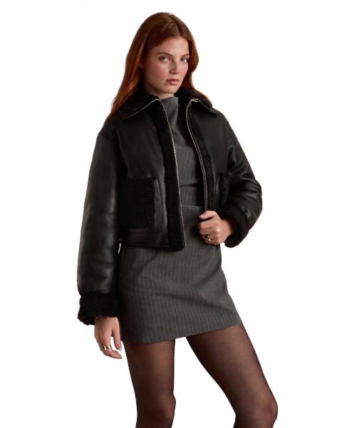 Женские куртки Furniq UK Cropped Shearling Jacket