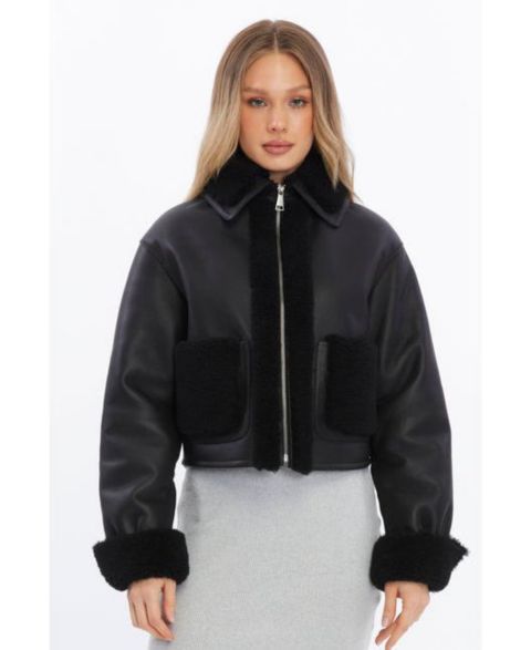 Женские куртки Furniq UK Women's Cropped Shearling Jacket