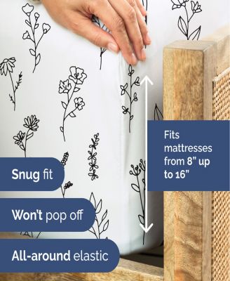 4 Piece Microfiber Floral Sheet Set - Queen