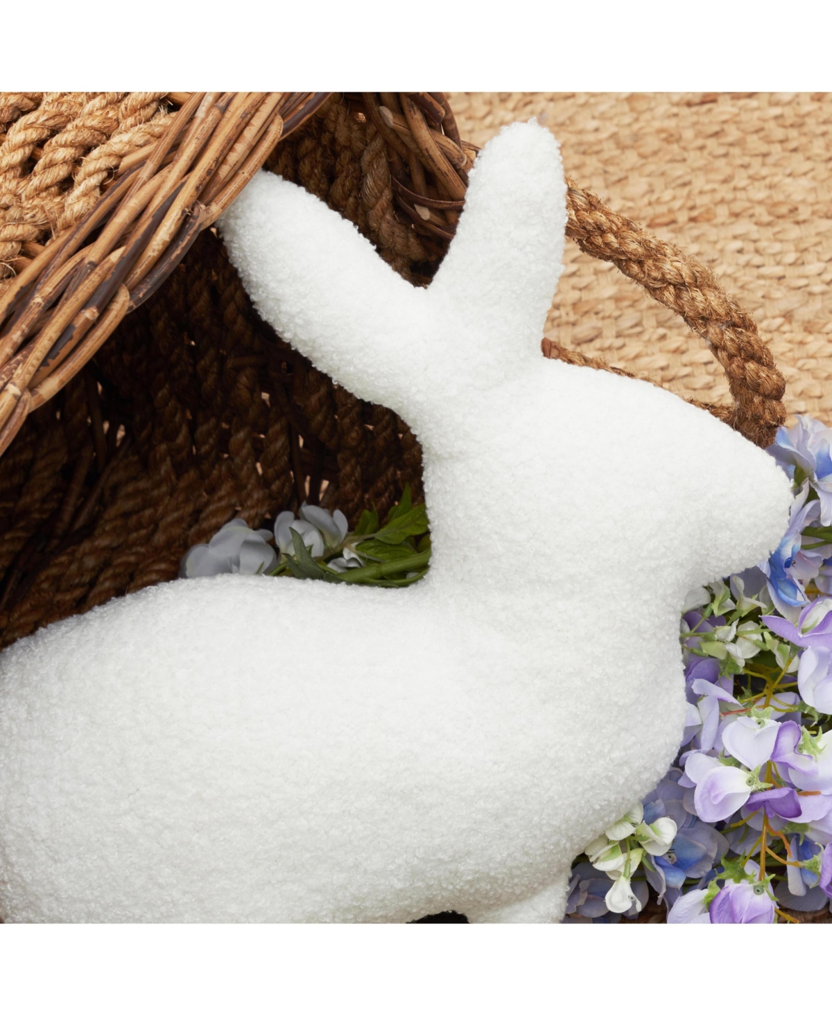 White Bunny Shaped Throw Pillow