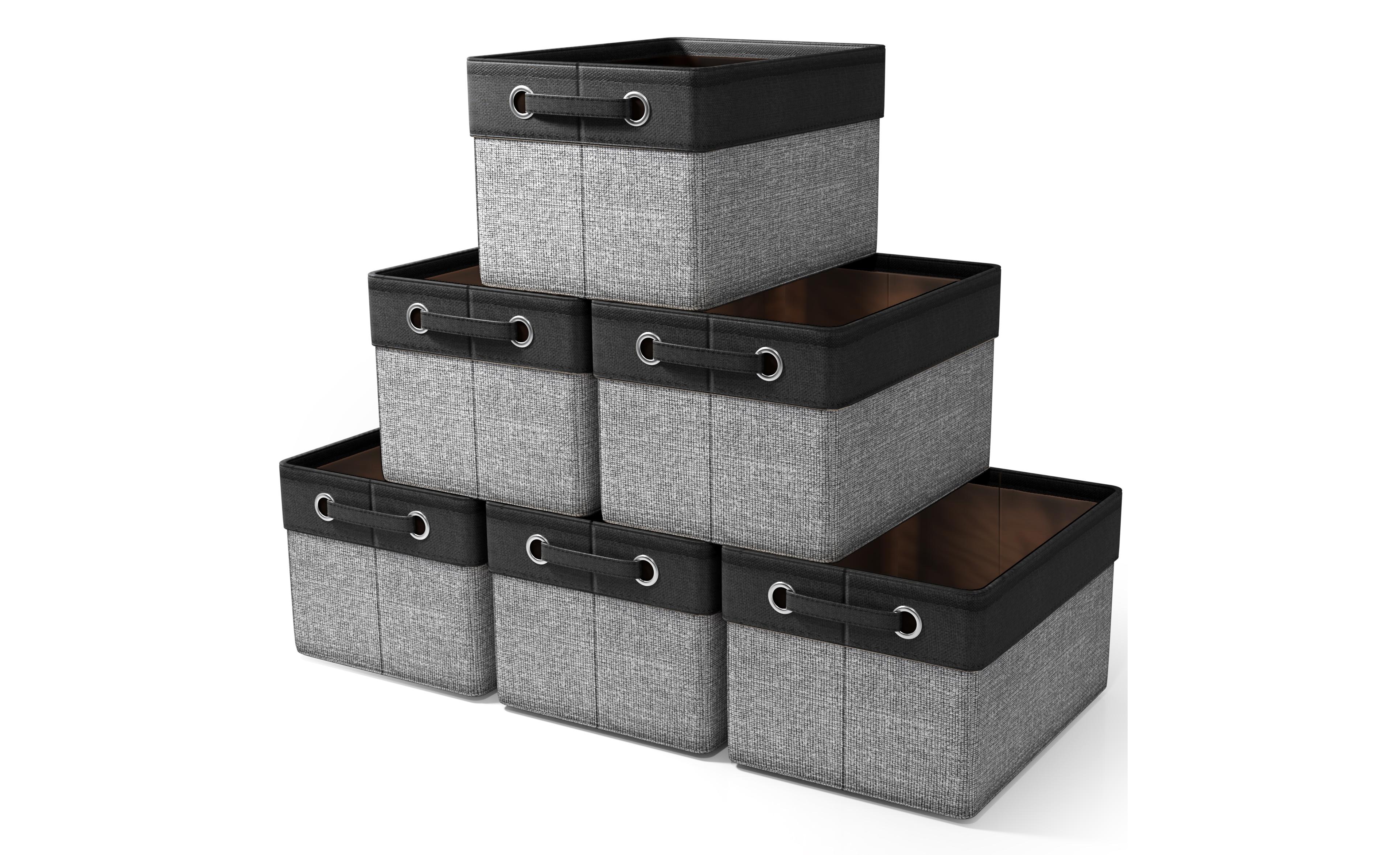 Sorbus 6 Pack 15 inch Collapsible Storage Bins with Handles