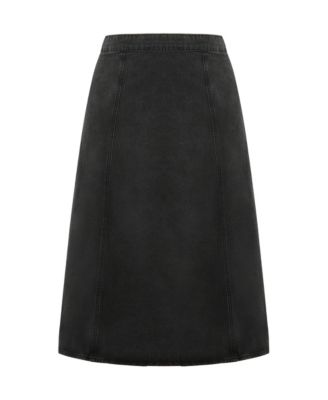 Plus Size Denim Hi Lo Skirt