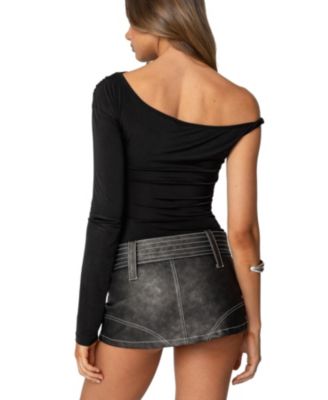 Womens Asymmetric Off Shoulder Bodysuit