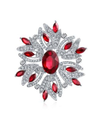  Crystal Flower Art Deco Brooch Pin Scarves