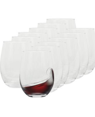 Bellini Glass 12 Piece All Purpose Stemless Red, White, Water, Beverage Glasses/Tumbler - Set of 12