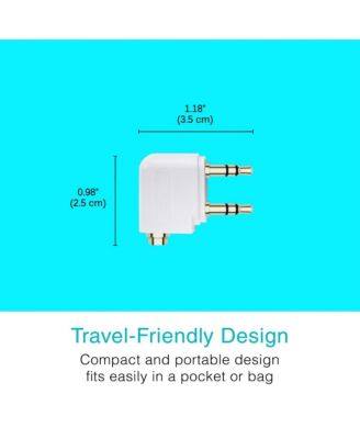 Airplane Headphone Adapter for in-Flight Entertainment Systems - Dual 3.5mm Male to 3.5mm Female